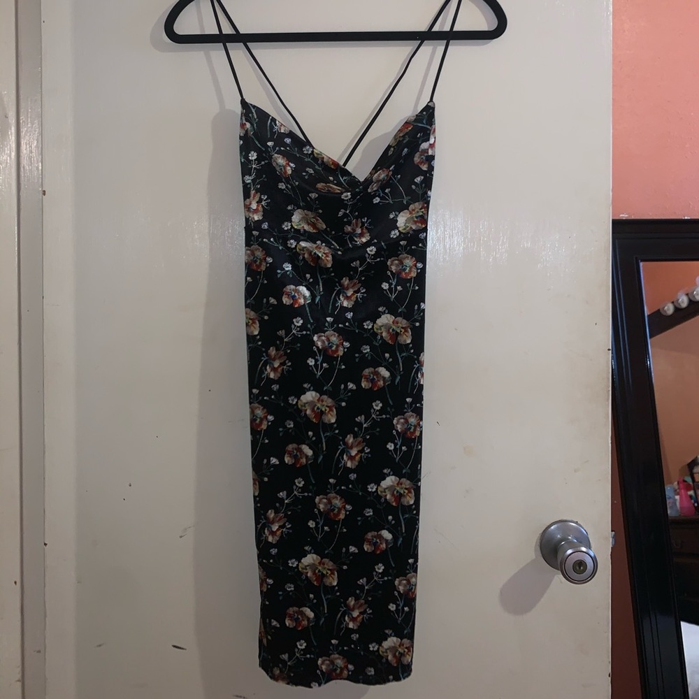 Mahina velvet floral dress